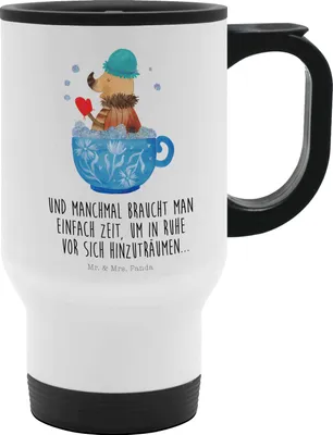Produktbild von Mr. & Mrs. Panda Thermobecher Nachtfalter Schaumbad - Weiß - Geschenk, Träumen, thermosbecher, WC, To Go, edelstahl, Zeitmanagement, Badezimmer, Bad, Gute Laune