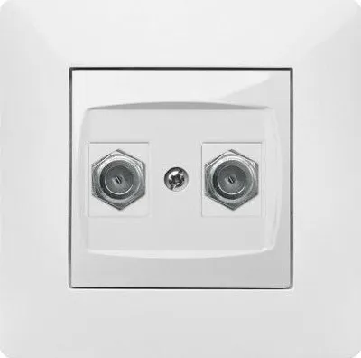 Produktbild von Schuko Steckdose Steckdosen Ausschalter Taster Lichtschalter Schalter VOLANTE SAT Doppel F Dose 2687-00