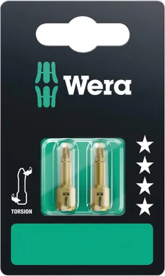 Produktbild von Wera Bit PZD Größe 1 Länge 25mm 1 / 4 Zoll 6-kant C6,3 extrahart Torsionsform Karte mit 2 St. 855 / 1 TH SB - 5073370001