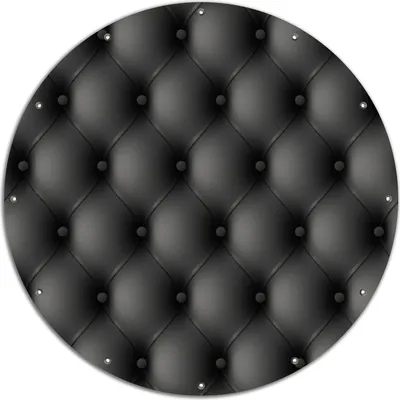 Produktbild von Wallario rundes Outdoor-Poster für Garten oder Balkon, Motiv Schwarze Ledertür, 120 cm Durchmesser