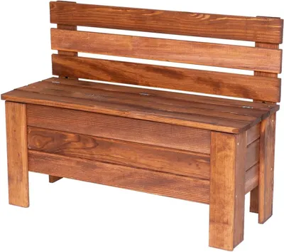 Zdjęcie produktu dla STOLMAK Skrzynia Ogrodowa z Drewna 111 l 71x54x29 cm Brązowa Lite Drewno Sosnowe Skrzynia na poduszki Kufer Ogrodowy Siedzisko