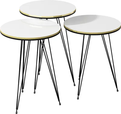 Produktbild von Beistelltisch 3er Set Weiß 21216283