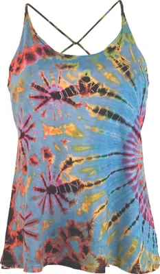 Produktbild von Batik Hippie Top - Hellblau, Damen, Viskose,Elasthan, Tops & T-Shirts
