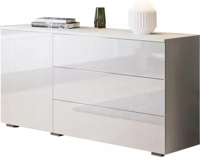Produktbild von MINIO go for it, Kommode "PARMA", 110cm, Weiß / Weiß Hochglanz Farbe