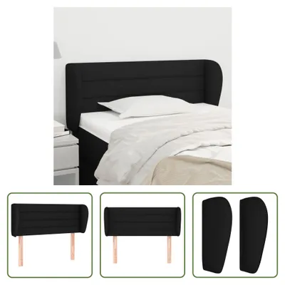 Produktbild von The Living Store Kopfteil mit Ohren Schwarz 93x23x78/88 cm Stoff
