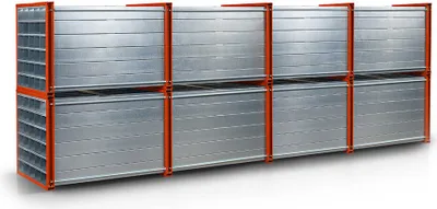 Produktbild von RR Industrietechnik Wabenregal RWR-128/6 6000x1000x1000mm mit 128 Fächern RAL 2004 Reinorange