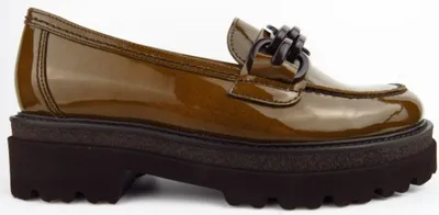 Immagine prodotto di Scarpa slip-on da donna in legno pieno di brevetto Gabor, marrone, misura 7