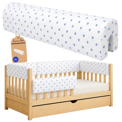 Produktbild von LEANBE Bettkantenschutz 70 cm für Betten -  Kissen für bettumrandung – Blaue Sterne
