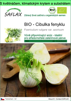 Obrázek produktu pro SAFLAX Garden to go - BIO - Cibulka fenyklu - Foeniculum vulgare var. azoricum - 100 Semena - S květináčem, klimatickou poklicí a pěstebním substrátem