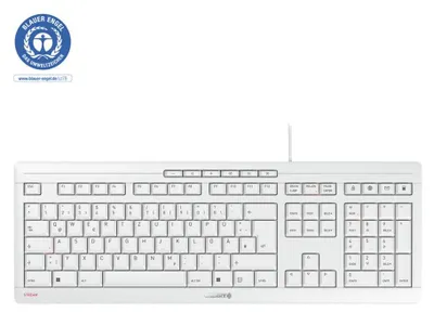 Obrázek produktu pro CHERRY JK-8500HU-0, Plná velikost (100 %), Kabel, USB, Nůžkový spínač, QWERTZ, Světle šedá
