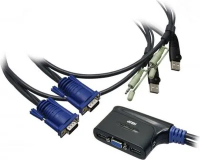 Produktbild von Aten 2-Port USB VGA/Audio Kabel KVM-Switch (1,8 m)