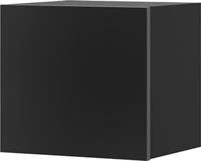 Produktbild von Quadratischer Hängeschrank Amanda 34x34 cm 1-türiger Schrank (Schwarz matt + Schwarz Hochglanz Fronten)