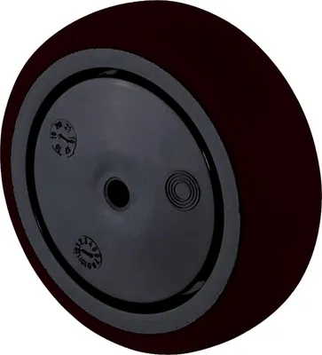 Produktbild von BS Rollen Gummirad Ø 75 mm, schwarz, Tragkraft 60 kg, Radkörper Kst schwarz., Kugellager