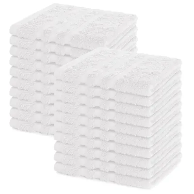 Produktbild von Lavea® 20er Seiftuch Set 30x30 cm, 100% Baumwolle Frottier, Gästehandtücher & Waschlappen, waschbar 60°C, Serie Elena, Bad & Gäste-WC, Weiß
