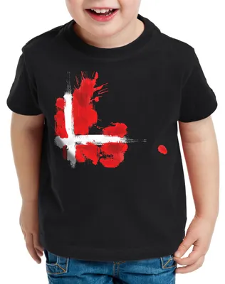 Produktbild von BaumwolleCloud Flagge Dänemark Kinder T-Shirt Fußball Sport Denmark WM EM Fahne