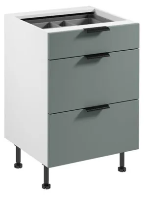 Immagine prodotto di Armadio da cucina Armadio contenitore Portaposate 3 cassetti Legno Bianco-grigio