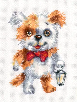 Productafbeelding van RTO Kreuzstich borduurpakket "Scherz III", telpatroon, Aida 14, 9,5x14 cm