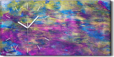 Produktbild von Wandkunst Leinwand Bild Uhr Geräuschlos Kunstdruck 60x30 Malerei Abstrakte Kunst - weiße Hände