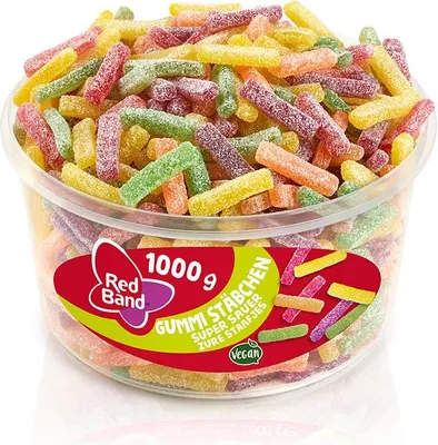 Image de Red Band bâtonnets gélifiés aux fruits super acidulés 500 pièces, 1000g