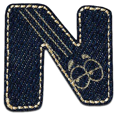 Produktbild von Buchstabe N 3.1 x 3.2 cm: Alphabet Buchstabe Einzeln Auswählbar - Aufnäher, Bügelbild, Aufbügler, Applikationen, Patches, Flicken, Zum Aufbügeln