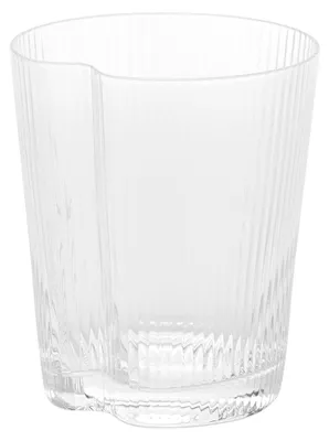 Productafbeelding van Praktische set van 6 mondgeblazen drinkglazen, transparante waterglazen met ergonomische, verticale ribbels, stapelbaar en ideaal voor dagelijks gebruik.