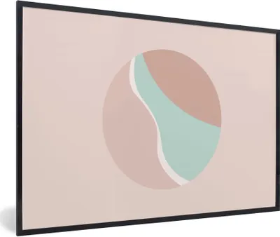 Produktbild von MuchoWow® Gerahmtes Poster Sommer - Strand - Pastell 30x20 cm - Poster mit Schwarzem Bilderrahmen Wandposter Rahmen Foto Bilder - Kunstdruck - Bild-Poster