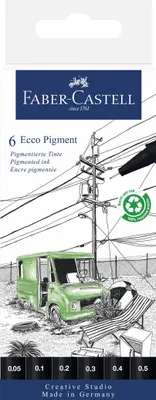 Immagine prodotto di FABER-CASTELL pigmento liner ECCO PIGMENT nero confezione da 6 pz