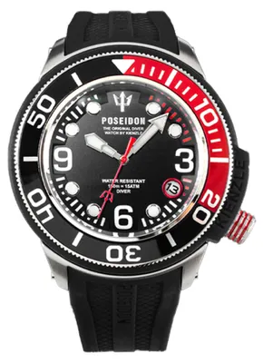 Produktbild von Kienzle Poseidon24 Taucheruhr Quarz Datum Edelstahl 45 mm Schwarz