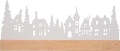 Produktbild von UNUS Deko Aufsteller Häuserlandschaft mit Bäumen in weiß