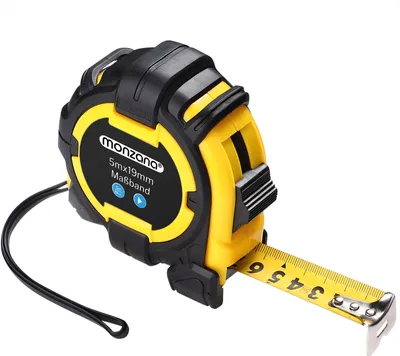 Produktbild von MONZANA® Maßband 3m Rollmeter verschiebbarer Endhaken Bandmaß Autorollsystem mit Feststeller & Gürtelklemme Transportband