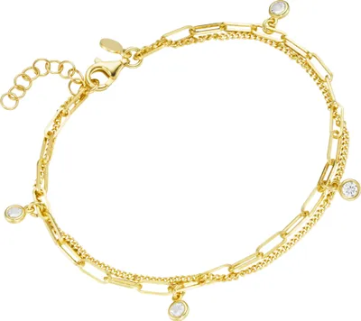 Produktbild von Armband Smart Jewel zweireihig, Zirkonia Steine, Silber 925 Gold 19 cm