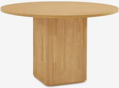 Produktbild von Esstisch 120 cm schwarz, rund aus Holz für Küche und Wohnzimmer Tiwit - Natur