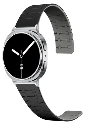 Image de Bracelet magnétique en silicone bicolore noir pour Samsung Galaxy Watch 8 / 8 Classic