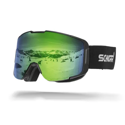 Produktbild von Schnorr Kidsi Plus Grün Full REVO verspiegelt (S3) - Kinder Skibrille, Anti-Fog, OTG