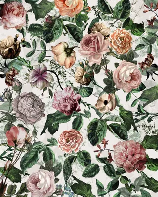 Produktbild von Sanders & Sanders Fototapete Blumen Rosa und Grün 200 x 250 cm