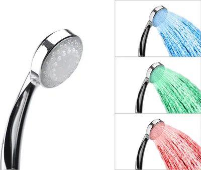 Obrázek produktu pro BELIANI Sprchová hlavice Sprchová hlavice Plastové stříbrné LED osvětlení barevné