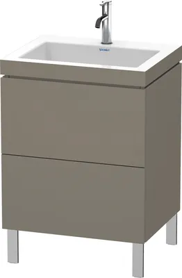 Produktbild von Waschtischunterbau L-CUBE m WT Vero Air 698x600x480mm 1 HL fla gr 1 Hahnloch flannel grey seidenmatt
