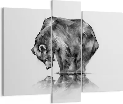 Produktbild von Bild auf Leinwand - Leinwandbild - 3 Teile - Bär Tier - 95x80cm - Wand Bild - Wanddeko - Wandbilder - Leinwanddruck - Bilder - Kunstdruck - Wanddekoration - Leinwand bilder - Wandkunst - CB95x80-3921