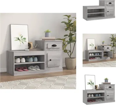 Produktbild von vidaXL Schuhschrank Grau Sonoma 100x42x60 cm Holzwerkstoff -  Schuhregale & -schränke