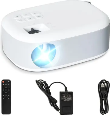Produktbild von LQWELL Mini Beamer, Tragbarer Projektor, Full HD 1080P, 15000L Videoprojektor, für Heimkino/XBOX/PS5/PS4/PC/Handy, Kompatibel mit HD/USB/AV/Headphone