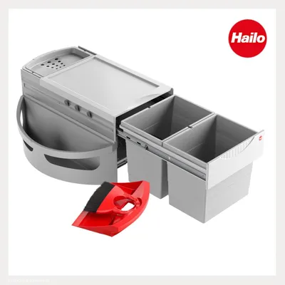 Image de Poubelle d'angle Hailo 3645221 Rondo Comfort à double compartiment, 2 x 20 litres