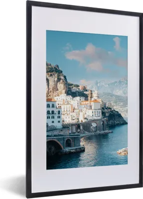 Produktbild von MuchoWow® MuchoWow® Gerahmtes Poster Italien - Stadt - Weiß 40x60 cm - Poster mit zchwarzem Bilderrahmen - Poster in Rahmen