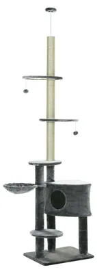 Obrázek produktu pro Kočičí věž s odpočívadly a škrabadlem | Barva: Šedá | Rozměry: 17,71 x 21,65 x 94,48 cm