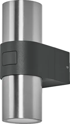 Imagen del producto de LEDVANCE SMART+ Rotary Updown, aplique de pared para exteriores, color gris, aluminio, acero inoxidable, IP44, ideal para jardín o terraza