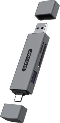 Zdjęcie produktu dla Czytnik kart pamięci Sitecom USB-A + USB-C z portem USB - SD i MicroSD