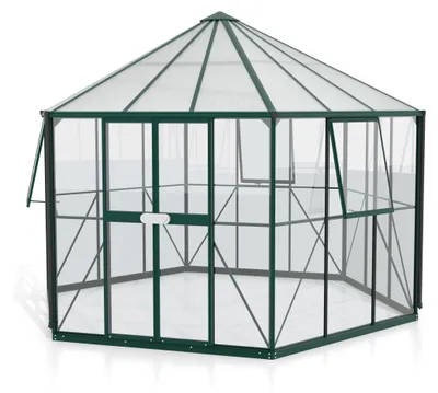 Produktbild von Vitavia Gewächshaus-Pavillon "Juno 9000" inkl. Stahlfundament smaragd grün 9,0 m² 3 mm ESG, 6 mm HKP