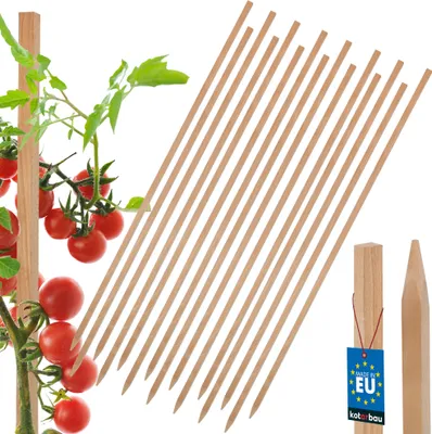 Zdjęcie produktu dla KOTARBAU® Zestaw 15 palików do pomidorów paliki do roślin 150 cm drewniany palik zaostrzony podpórka do roślin drewniana pomoc do wspinaczki