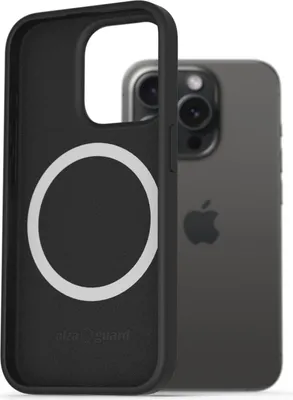 Productafbeelding van AlzaGuard siliconen hoesje, compatibel met MagSafe, voor iPhone 15 Pro, zwart