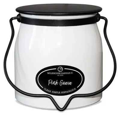Image de MILKHOUSE CANDLE Bougie parfumée Pink Guava. BUTTER JAR Bougie à deux mèches (454 g)