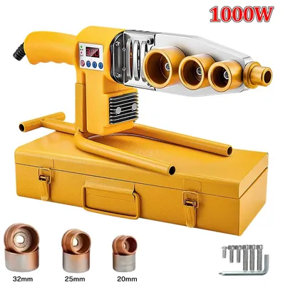 Image de Appareil de soudage de tuyaux 220V - Appareil de soudage de tuyaux en plastique 1000W - Pour tuyaux en PB, PP, PE, PPR (tuyaux d'eau) - Appareil manuel - Température réglable - Prise européenne